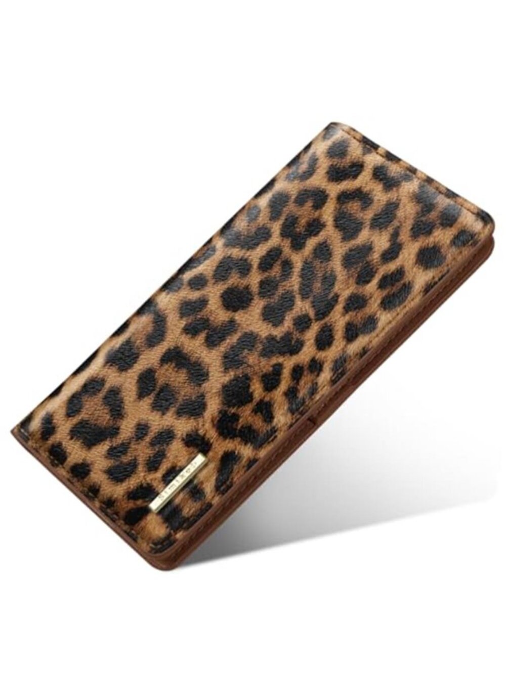Womens Leopard Slim Bifold Wallet RFID Blocking Leather Card Holder Coin Zip